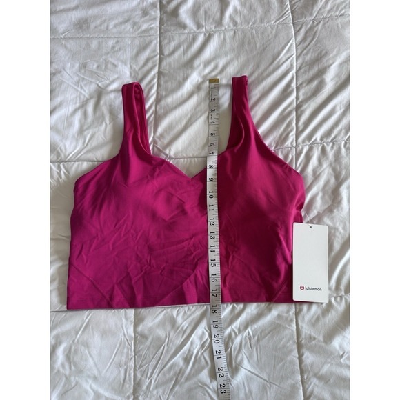 New Lululemon Align Tank Top Cropped Size 14 Passionate Pink LWEITS Bra Built In - Picture 3 of 10